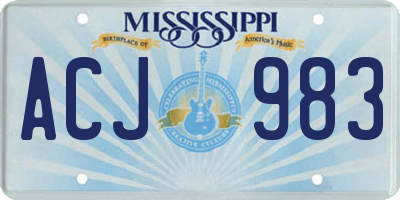 MS license plate ACJ983
