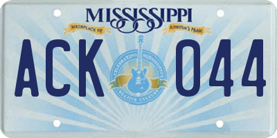MS license plate ACK044