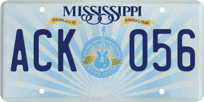 MS license plate ACK056