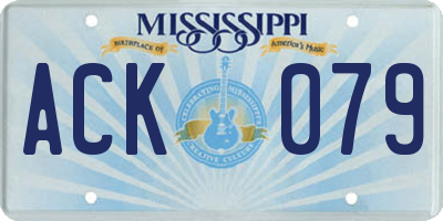 MS license plate ACK079