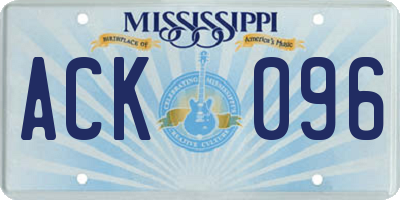 MS license plate ACK096