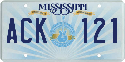 MS license plate ACK121