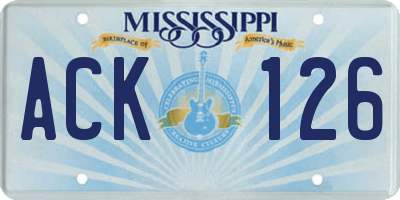 MS license plate ACK126