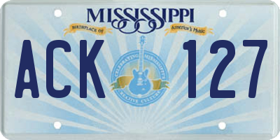 MS license plate ACK127