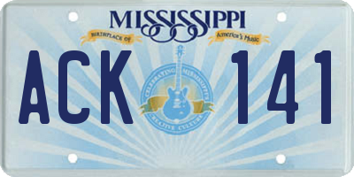 MS license plate ACK141
