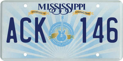 MS license plate ACK146
