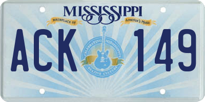 MS license plate ACK149