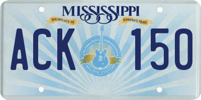 MS license plate ACK150