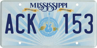 MS license plate ACK153