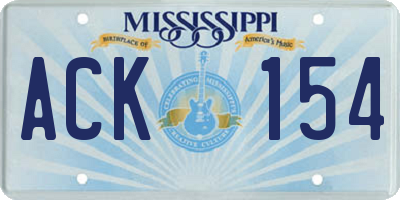 MS license plate ACK154