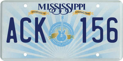 MS license plate ACK156