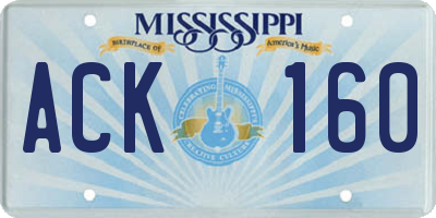 MS license plate ACK160