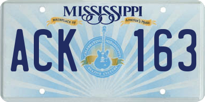 MS license plate ACK163