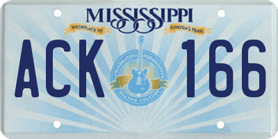 MS license plate ACK166