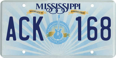MS license plate ACK168