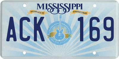 MS license plate ACK169