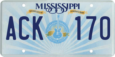 MS license plate ACK170