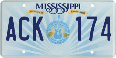MS license plate ACK174