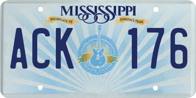 MS license plate ACK176