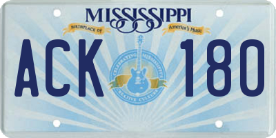 MS license plate ACK180