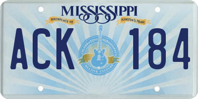 MS license plate ACK184