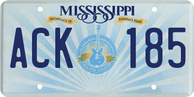 MS license plate ACK185