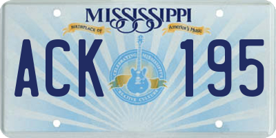 MS license plate ACK195