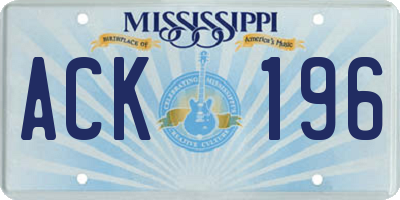 MS license plate ACK196