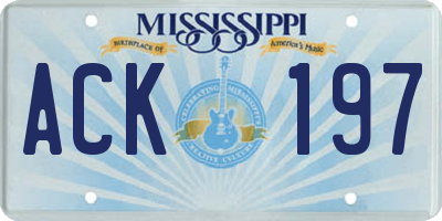 MS license plate ACK197