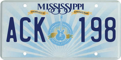 MS license plate ACK198
