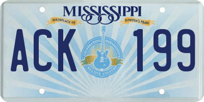 MS license plate ACK199