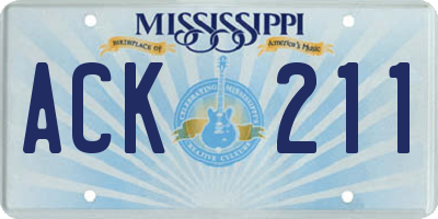 MS license plate ACK211