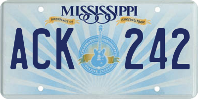 MS license plate ACK242
