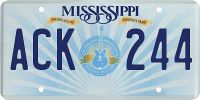 MS license plate ACK244