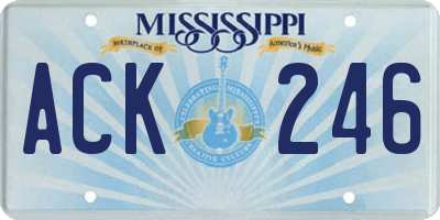 MS license plate ACK246