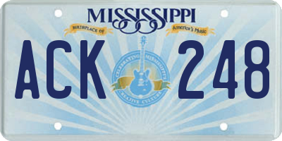MS license plate ACK248