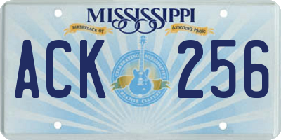 MS license plate ACK256