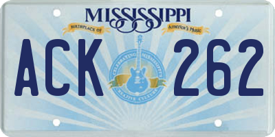 MS license plate ACK262