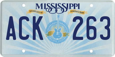 MS license plate ACK263