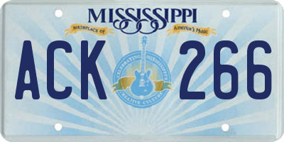 MS license plate ACK266