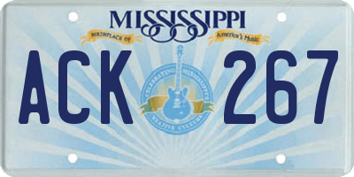 MS license plate ACK267