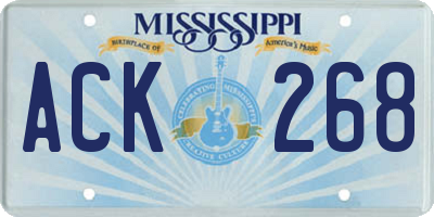MS license plate ACK268