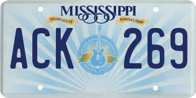 MS license plate ACK269