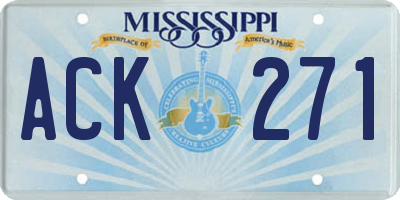 MS license plate ACK271
