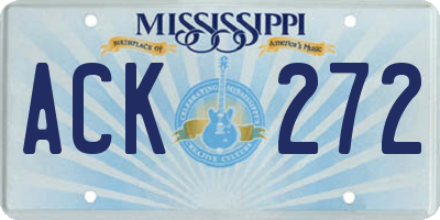 MS license plate ACK272