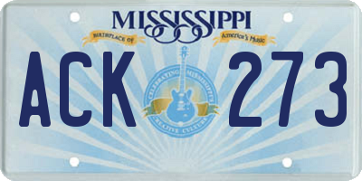 MS license plate ACK273