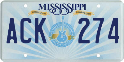 MS license plate ACK274