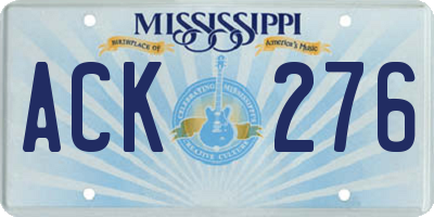 MS license plate ACK276