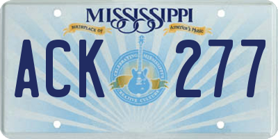 MS license plate ACK277
