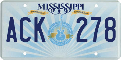 MS license plate ACK278